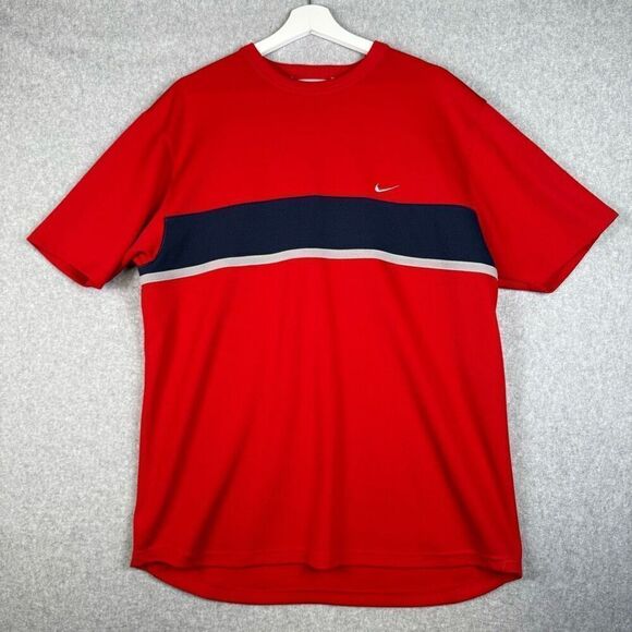 Nike Other - Nike Mens Size Large Pullover Athletic Shirt Red Blue White Short Sleeves